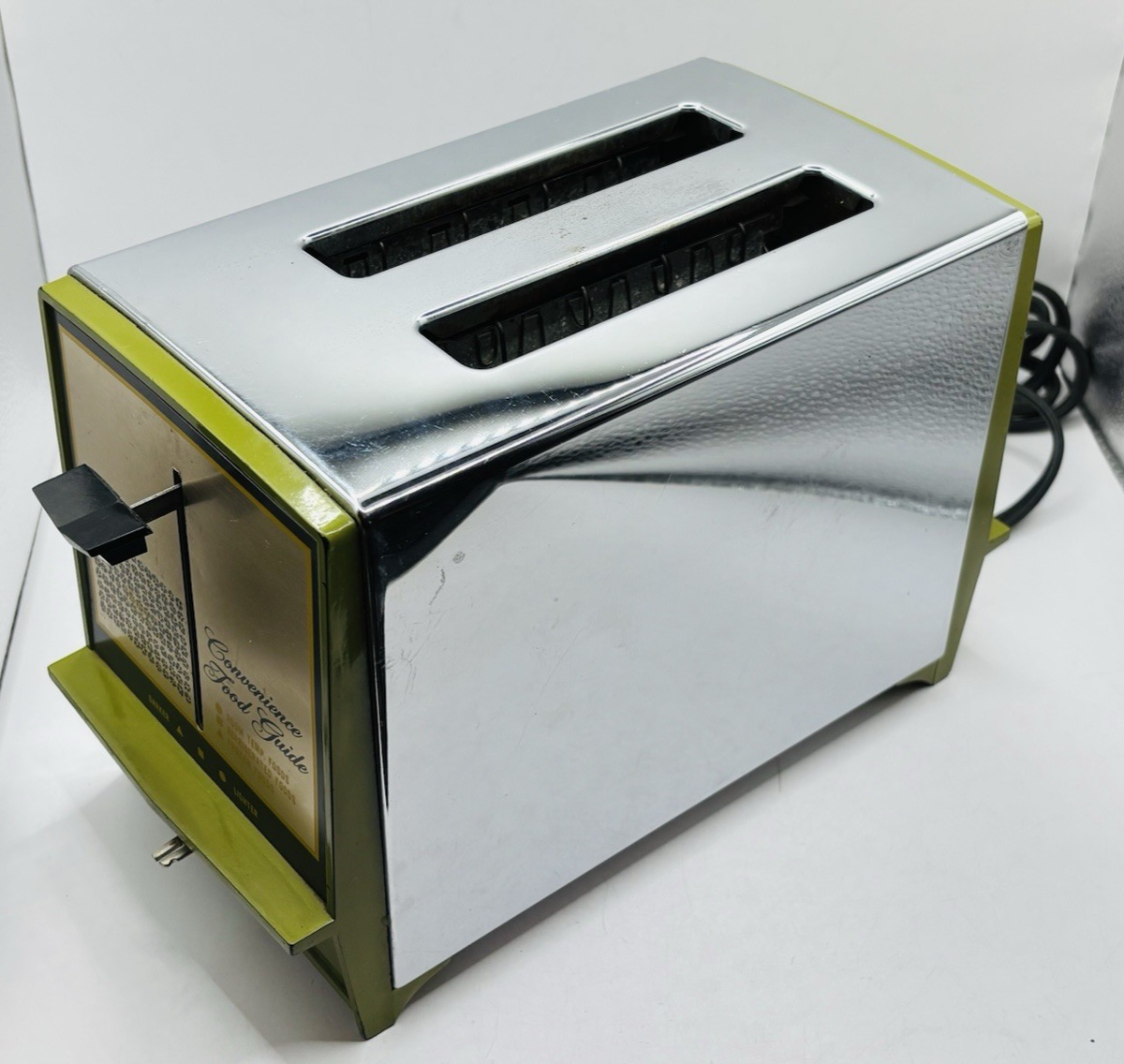 Avocado Green Sears Roebuck & Co Toaster Retro Appliance Chrome