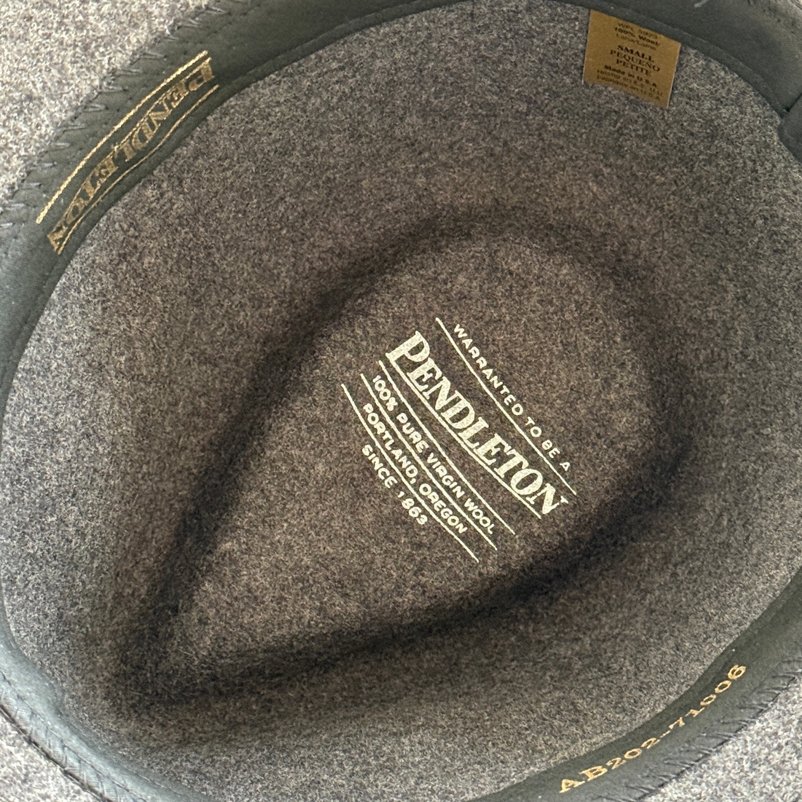 Pendleton 100% Virgin Wool Gray Outback Hat - Siz… - image 3