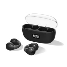 Bluetooth Headset Clip-On Microphone Wireless Headphones with Charge Box