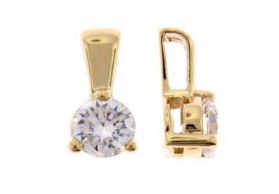 1,5 ct K SI runder natürlicher Brillant Diamant Solitär Anhänger 18k Gelbgold