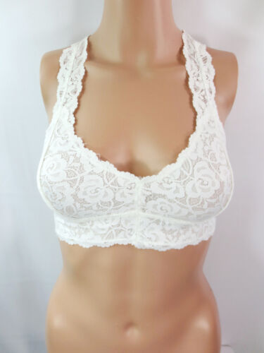 Floral Lace Raceback Soft Bra with Mesh Lined BRALETTE Sexy Lace Top - Picture 30 of 33