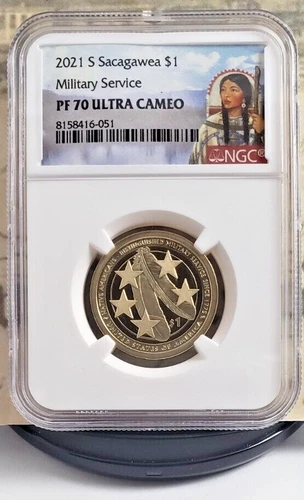2021-S Sacagawea Dollar - Military Service - NGC PF70UC - Top Grade! 051