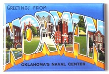 Greetings from Norman Oklahoma FRIDGE MAGNET travel souvenir