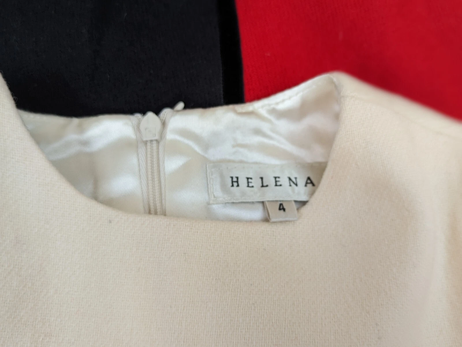 VETEMENTS Abito a tubino HELENA bambina color block rosso nero lana Neiman Marcus Bergdorf taglia 4