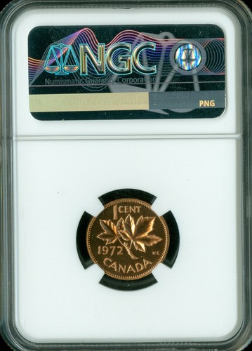 1972 CANADA CENT NGC MS66 UNCIRCULATED SET SPOTLESS * - Picture 2 of 2