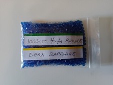 "DARK SAPPHIRE BEADS" - 4 m/m ROUNDS - 1000-ct - NEW