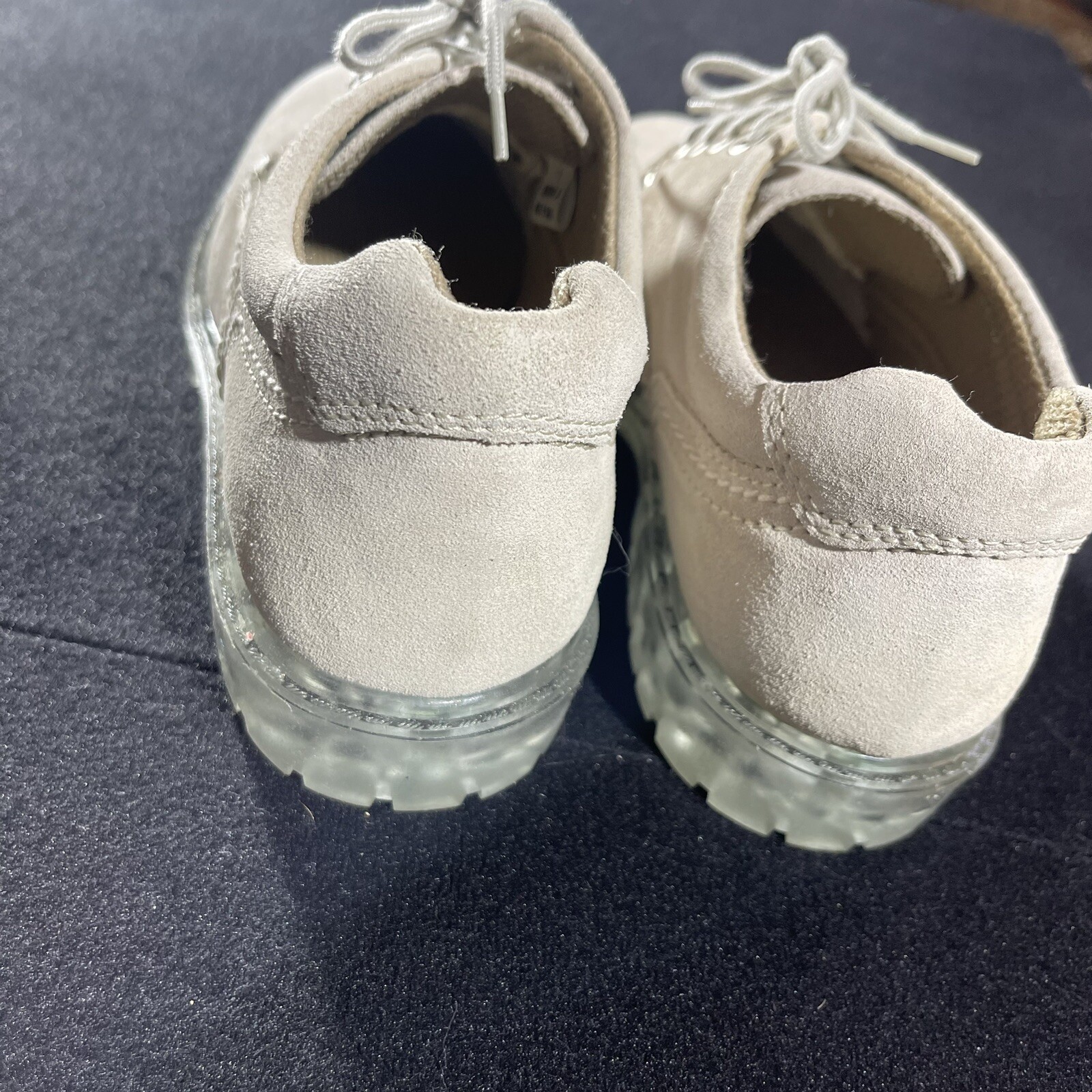 SAOLA Scarpa Candies Y2K 7 beige grosso Oxford suola con lacci trasparente pelle scamosciata unica