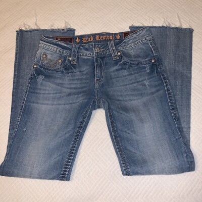 Rock Revival Jeans Women's 27 Christina Boot Cut Raw Hem