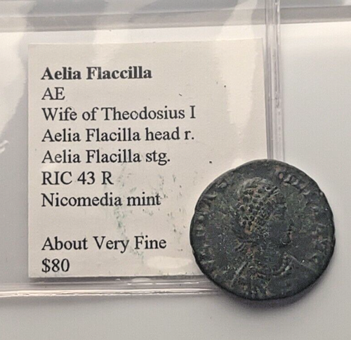 Ancient Roman Coin Aelia Flaccilla AE 2 383-388 AD Cyzicus Mint - Picture 4 of 4