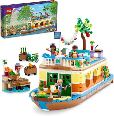 LEGO Friends Canal Hausboot 41702 Bauset, kommt mit 4 Mini-Puppen inklusive Mia