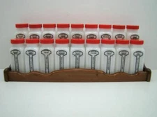 GRIFFITHS SPICE JARS SET AND RACK VINTAGE NICE NEW LIDS