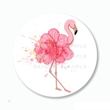 STUNNING FLORAL HOT PINK FLAMINGO LABELS SCRAPBOOK STICKERS -2 SZS