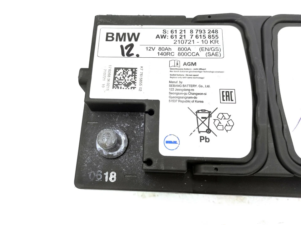 OEM BMW X5 G05, X1 E84, F48, X2 F39, X3 G01, MINI - AGM-Batería, 80Ah, 800A  Foto 4 de 4