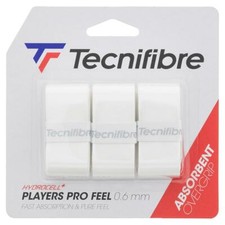 Tecnifibre PLAYERS PRO FEEL Racchetta da Tennis Overgrips - Confezione da 3 - Bianco - 0,6mm