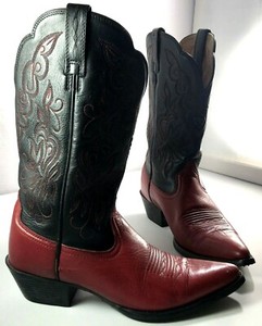 red ariat boots