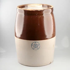 VTG 5 Gallon Stoneware Butter Churn Blue Star Stoneware Co. 1892-1945 Pottery