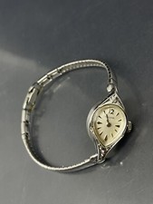 VTG READ Bulova M4 SilverTone Watch Ladies 10K R.P.G. Bezel one little diamond