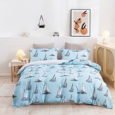 Set copripiumino copripiumino 3D barca a vela dipinto a mano motivo bambino l...