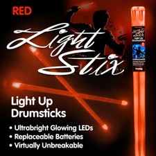 Red LED Drum Sticks Light Up Percussion Drum Set rock stix Effect Zildjian 5B