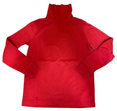 Lands End Turtleneck M 10-12 Shirt Women Red