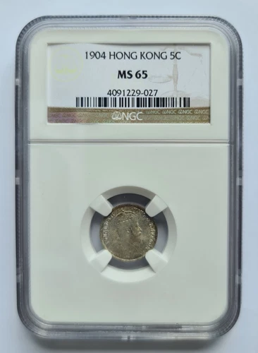 NGC  1904 MS 65 " 5 CENT " HONG KONG VERY VERY NICE COIN. SCARCE YEAR !!!! ...