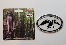 Duck Commander Black & White Oval Chrome Auto Emblem Duck Dynasty