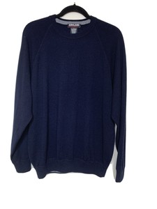 Mens Kirkland Signature Sz L 100% Cashmere Navy Blue Crew Neck Pullover Sweater | eBay