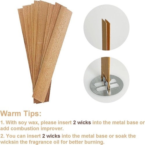230 PACK Wooden Wicks Kit Natural Crackling Wood Wicks for DIY Candle Making NEW - Picture 5 of 9