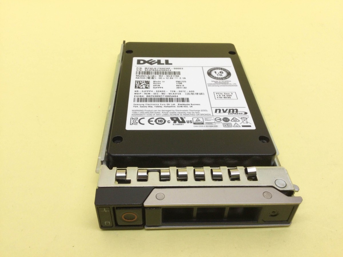 JFPP4 Dell Samsung PM1725 1.6TB PCIe NVMe 2.5'' Internal SSD