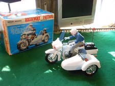Rare Toy Yonezawa Highway Patrol Police Motorcycle made in Japan Vintage Tin BOX