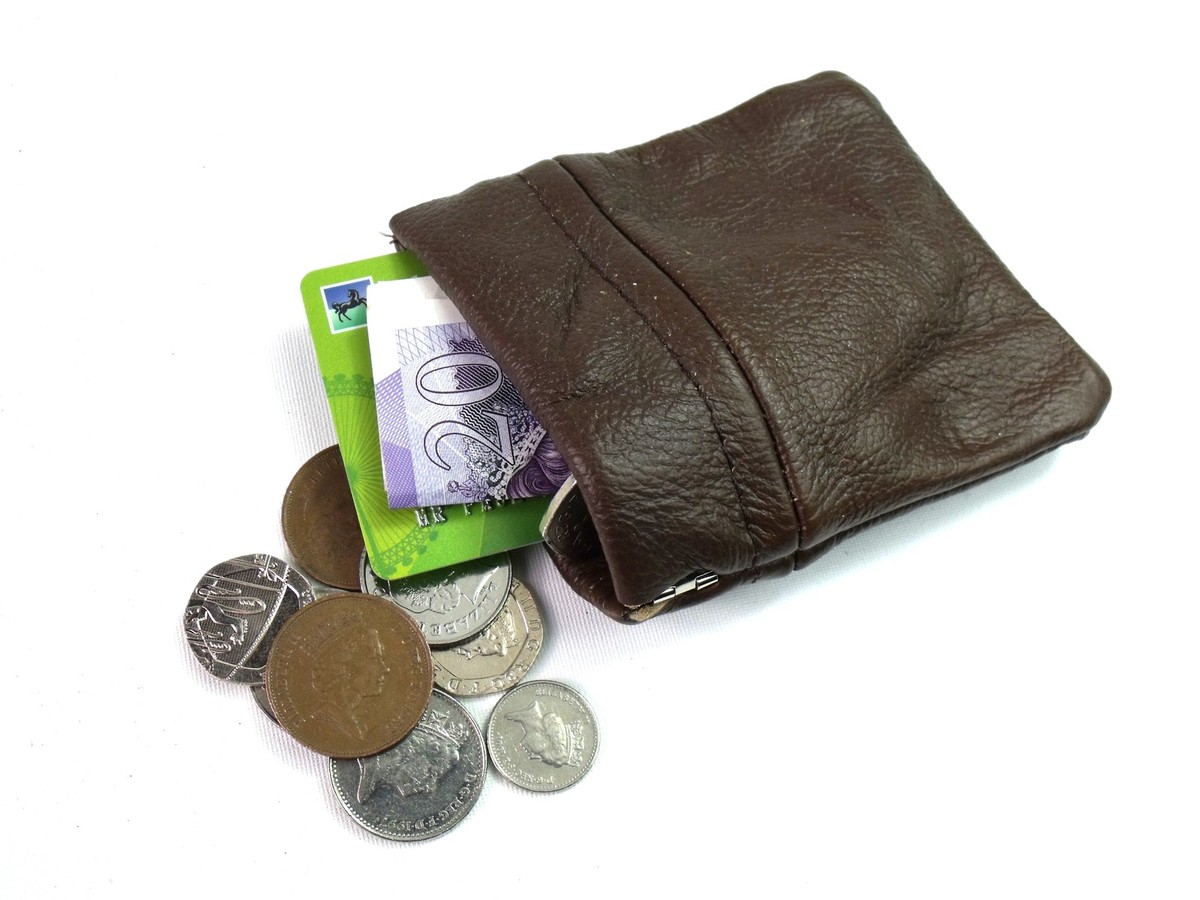 Unisex Small Real Brown Leather Coin Pouch Purse Change Wallet