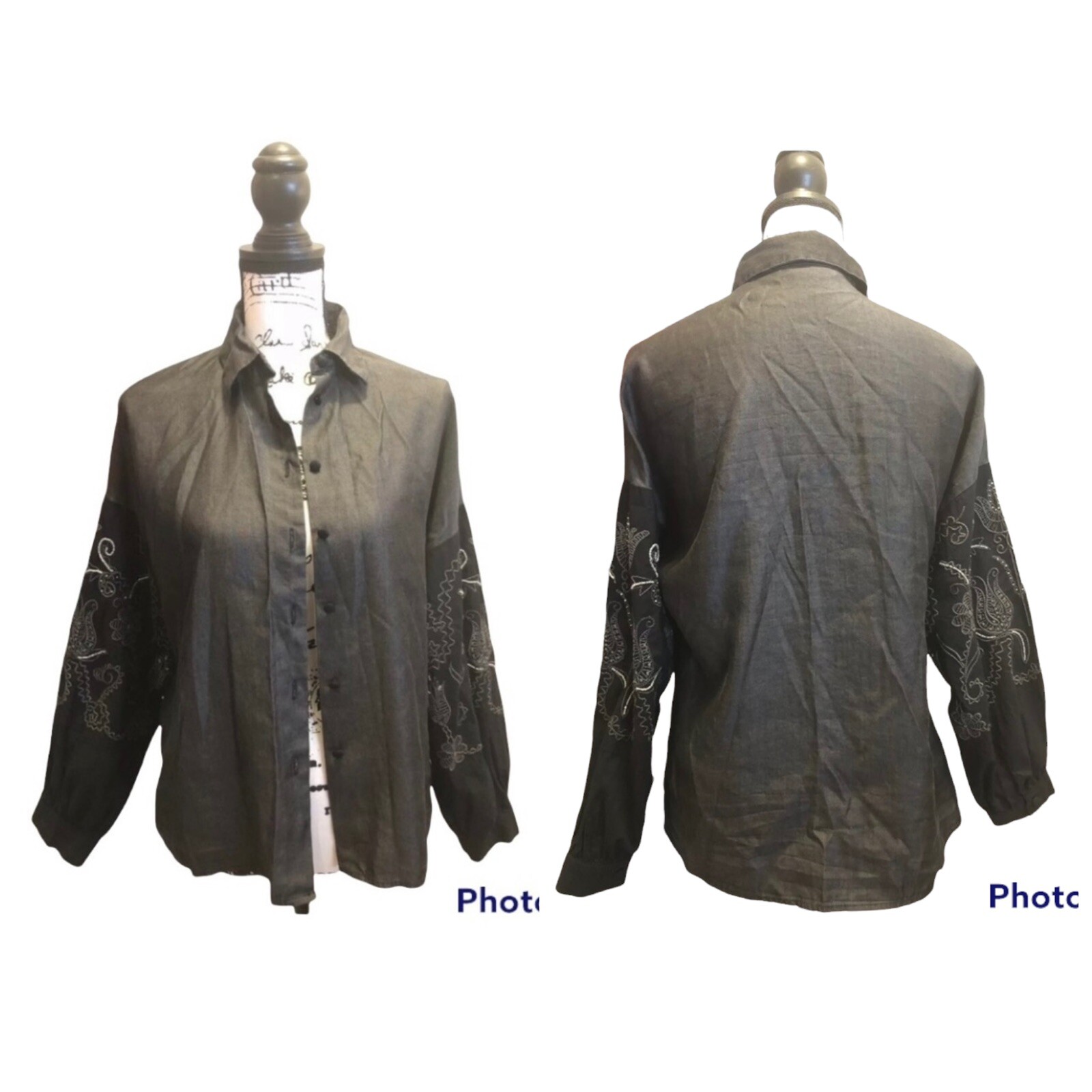 ZARA Blouse Basic Collection Shirt Button Down Bl… - image 9