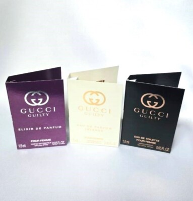 3 x Gucci Guilty Pour Femme Eau de Parfum Intense, EDP & EDT Sample Set