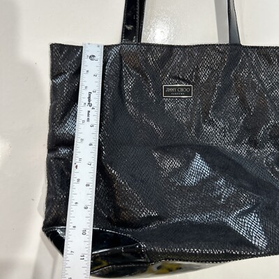 JIMMY CHOO PARFUMS ブラックバッグ Jimmy Choo Parfums Black Sparkle Faux Snakeskin Large Tote