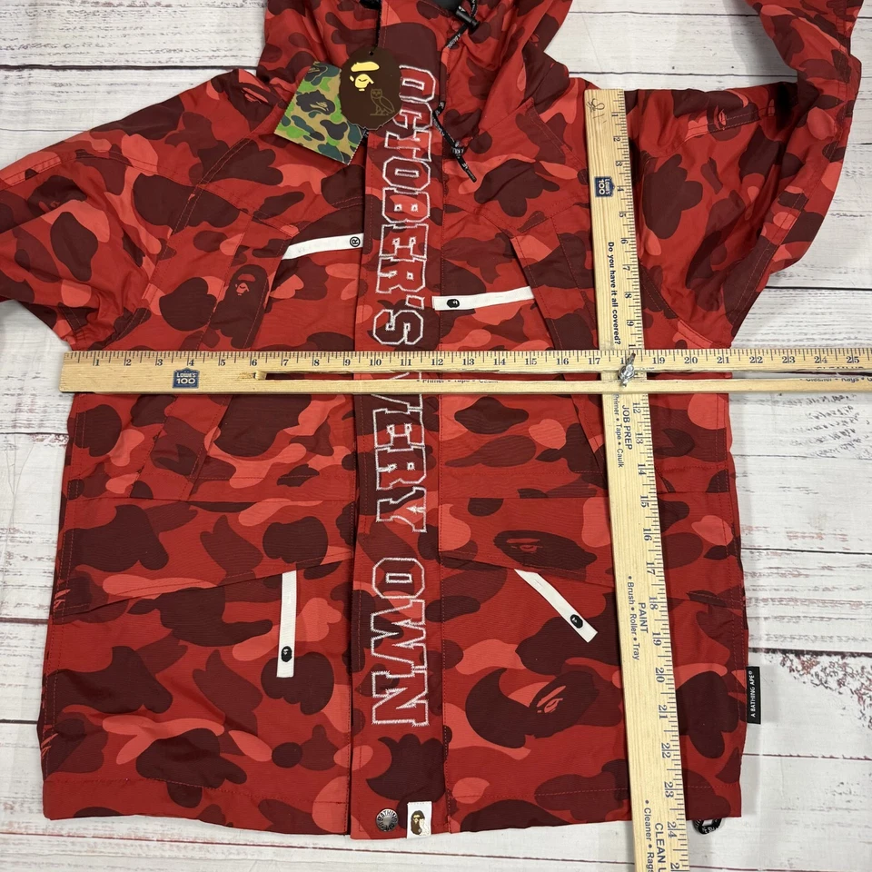 A bathing ape X OVO Red Camo Jacket Hooded Full Zip Men's Sz S NWT - Image 2 of 4