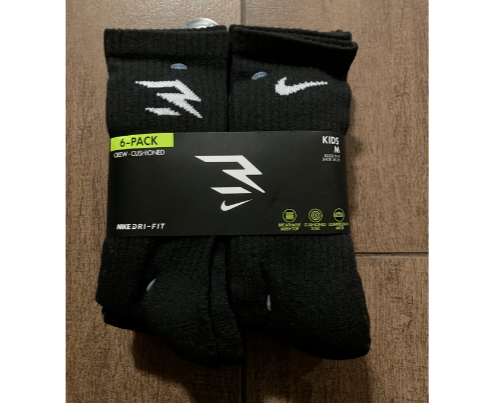 NIKE 3BRAND by Russell Wilson Everyday Plus Crew Socks Black Sz M