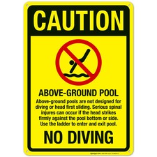No Diving Sign, Pool Sign,