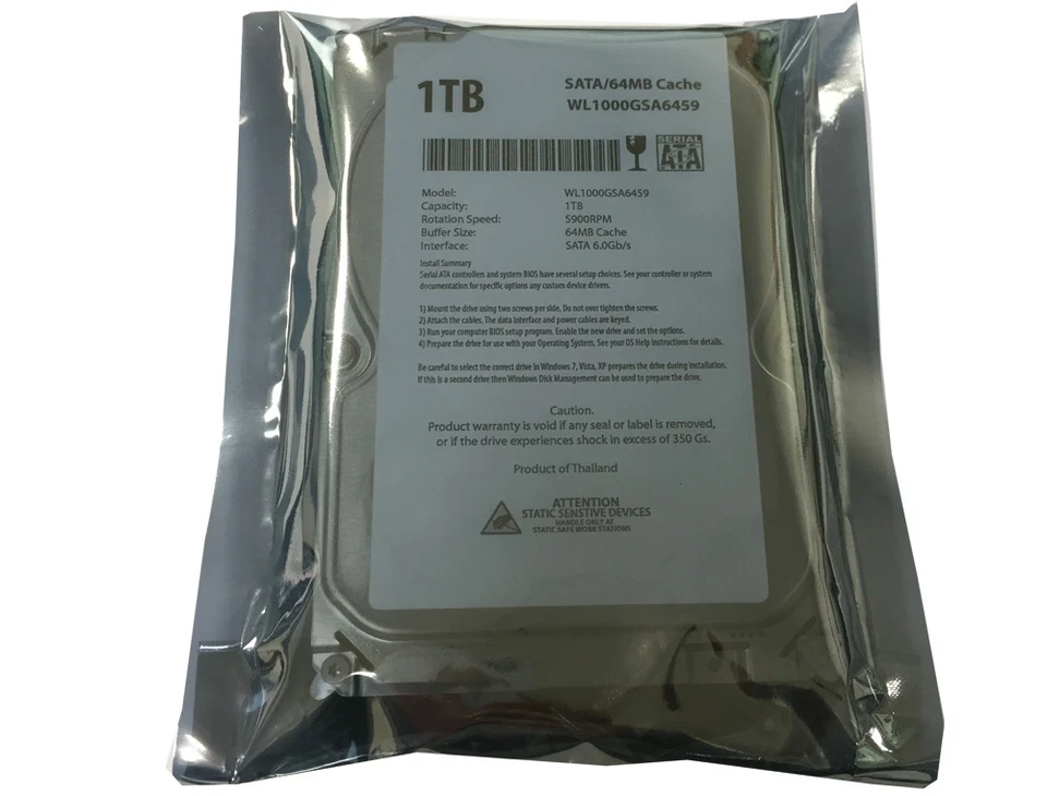 WL 1TB 64MB Cache SATA III (6.0Gb/s) 3.5" Hard Drive -PC/CCTV DVR FREE SHIPPING - Image 4 of 4