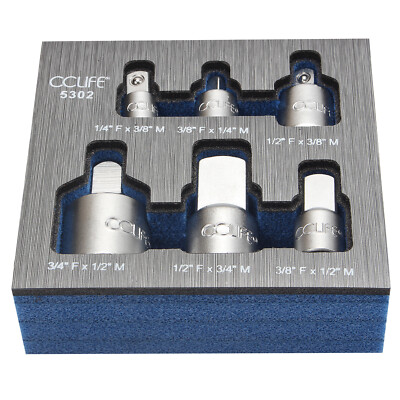 Steckschlüssel Adapter Einsatz Nuss Stecknuss 1/4 3/8 1/2 auf 3/4 Zoll Set 6tlg