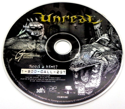 Unreal By GT Interactive Software Action Shooter PC CD-ROM 1998 Disc Only