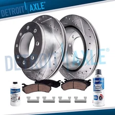 Front Drilled Rotors Brake Pads for Chevy GMC Sierra Silverado 2500 3500 HD H2