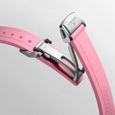 New Longines Conquest 34mm Pink Dial Rubber Women's Watch