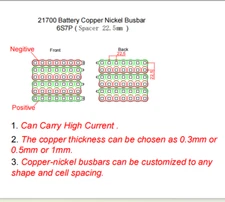 WELLGO 6S7P Copper Nickel Busbar High Current 21700 Battery Spot Welding Sheet