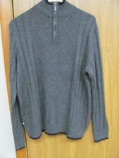 Geoffrey Beene 1/4 Zip Long Sleeve Sweater Graphite Heather Men's Size Medium