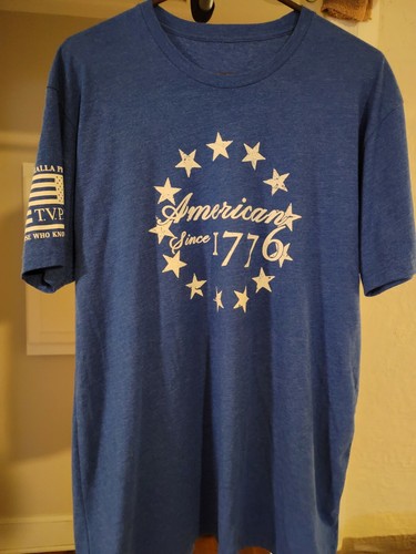 Til Valhalla Project Since 1776 T shirt Men s Size XL Blue EBay