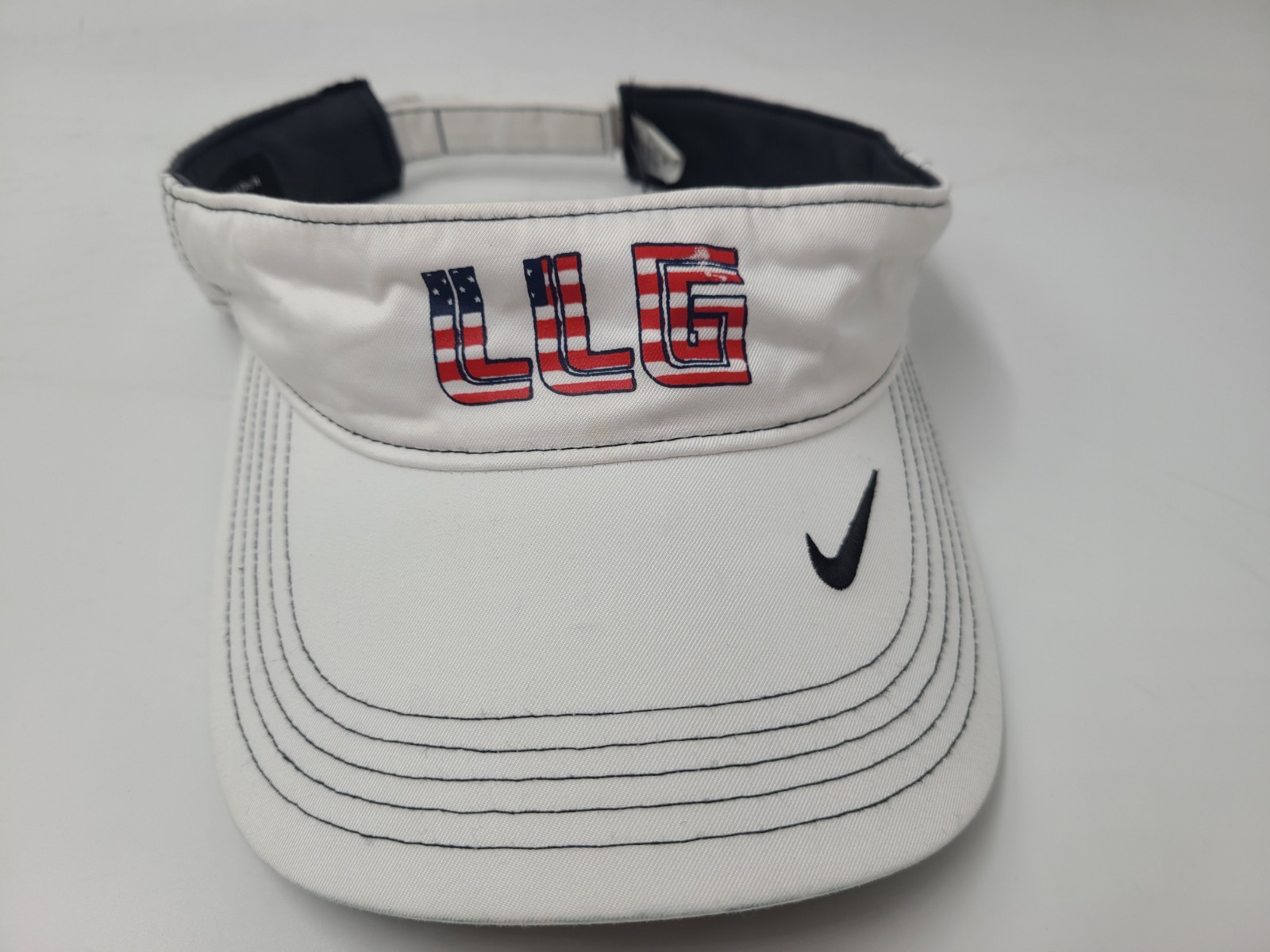 Nike Dri-Fit LLG American Flag Logo Sun Golf Visor Adjustable Hat Cap Men Women