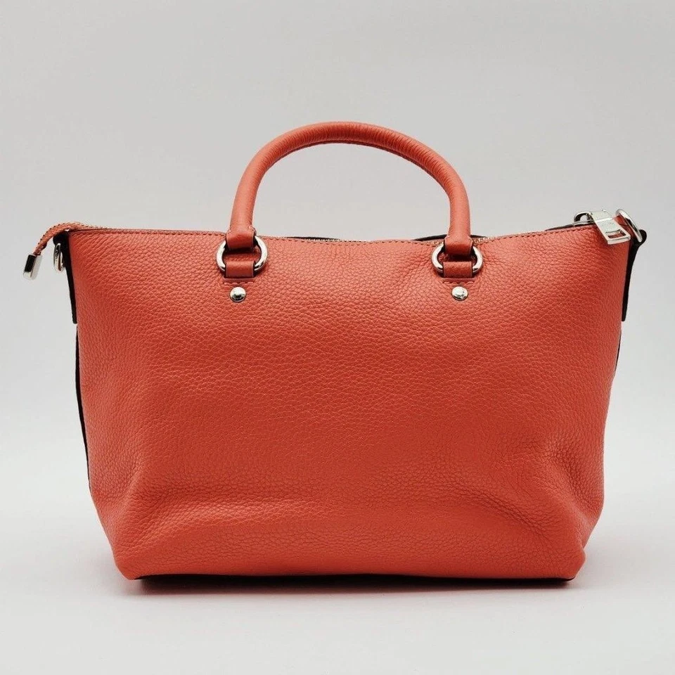 Sac à bandoulière COACH Mini Emma Satchel F31466 cuir orange authentique - Photo 3/4