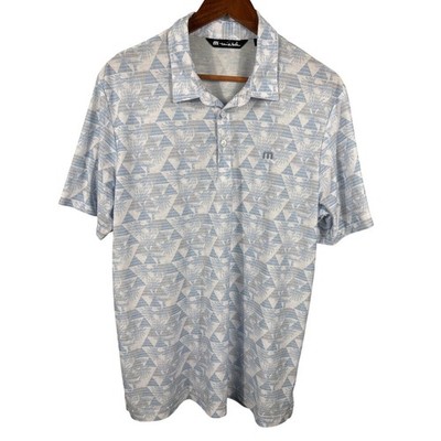 Travis Matthew Men Large Palm Tree Geometric Short Sleeve Golf Performance Shirt