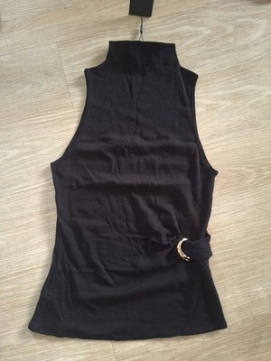 MASSIMO DUTTI, Stricktop, Baumwolle, Kaschmir,Trägertop M, 38,40, schwarz,Neu