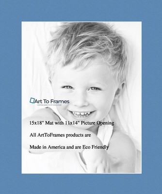 ArtToFrames Custom Liberty Blue Picture Photo Frame Mat Matting Board